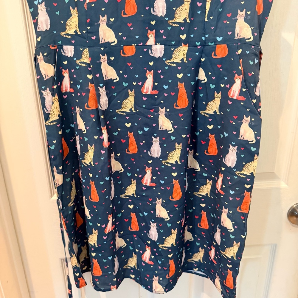 😻😻🐈🐈‍⬛Charming Blue Women’s Cat Dress🐈‍⬛😘😻😻 - Picture 6 of 9